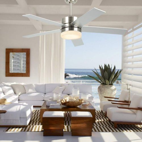  Andersonlight Modern Ceiling Fan with LED Light & Remote Control, Brushed Nickel, 48-Inch