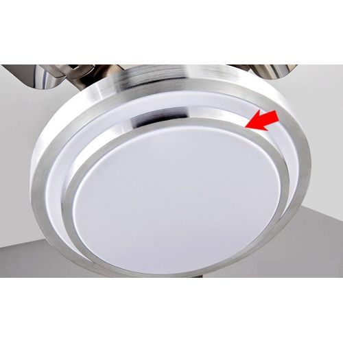  Andersonlight Stainless Steel 48 Ceiling Fan for Modern Living Room Iron Leaves Remote Control Dimmable WhiteWarm Yellow 3 Light Change LED Mute Energy Saving Electric Fan Lamp K
