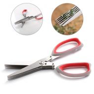 Andier 1 Herb Scissors - Detachable for Easy Cleaning, 5 Sharp Blades for Time Saver, Soft-Touch Grip, Multi Purpose Kitchen Shears for Easier And Faster Salad