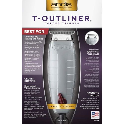  Andis 05105 T-Outliner Corded Trimmer Dual Voltage 110-240 Volts