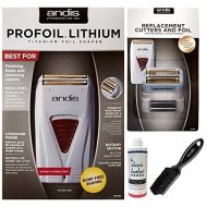 Andis ProFoil Lithium Titanium Foil Shaver, with Replacement Foil & Cutter, Andis Blade Brush, The Classic Barber Oil Bundle