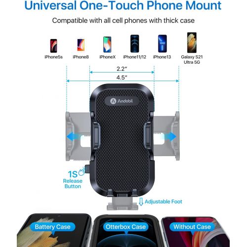  [아마존베스트]Andobil Cup Holder Phone Mount Ultimate Easy Clamp Hands-Free Cup Phone Holder for Car, Adjustable Gooseneck Cup Cradle Mount Compatible for iPhone 12/SE/11 Pro/XR/X/Max/8 Plus/Sam
