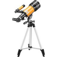 Andoer 15X-150X 70mm Large Aperture Astronomic Refracting Monocular Telescope with Tripod Eyepiece Dust Cover Teleconverter Finder Scope for Star Gazing Bird Watching