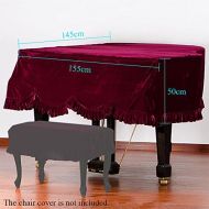 Andoer Grand Piano Pleuche Bordered Dust Protective Cover Cloth