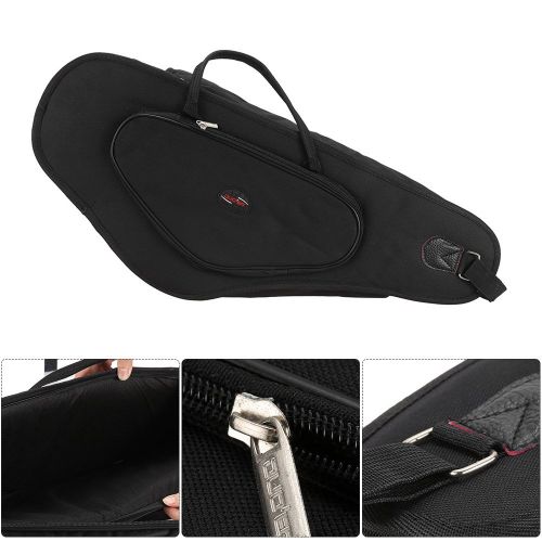  Andoer Alto Saxophone Sax Bag Case 15mm Foam Hard Board Double Zipper 600D Thicken Padded Water-resistant with Adjustable Shoulder Strap Pocket