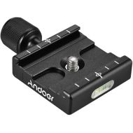 Andoer QR-50 Quick Release Plate Clamp Adapter with Built-in Bubble Level for Arca Swiss RRS Wimberley Tripod Ball Head