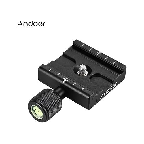  Andoer QR-50 Quick Release Plate Clamp Adapter with Built-in Bubble Level for Arca Swiss RRS Wimberley Tripod Ball Head