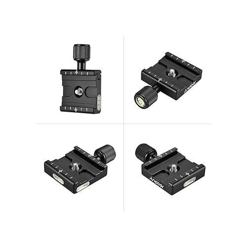  Andoer QR-50 Quick Release Plate Clamp Adapter with Built-in Bubble Level for Arca Swiss RRS Wimberley Tripod Ball Head