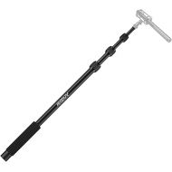 Andoer Handheld Microphone Boom Arm 5-Section Extendable Mic Arm Aluminum Alloy Boom Pole for Microphones 1/4 Inch Screw & Thread with Foam Grip Locks 40cm-155cm Adjustable Length 3kg Load