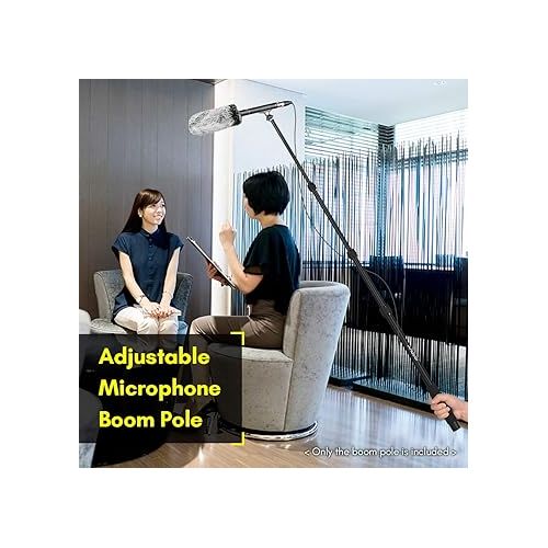  Andoer Handheld Microphone Boom Arm 5-Section Extendable Mic Arm Aluminum Alloy Boom Pole for Microphones 1/4 Inch Screw & Thread with Foam Grip Locks 40cm-155cm Adjustable Length 3kg Load