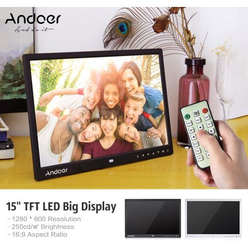  [아마존 핫딜]  [아마존핫딜]Digital Photo Frame 15 inch, Andoer Digital Picture Frame 15 inch 1280x800 HD Resolution 16:9 Wide Picture Screen with Infrared Remote Control 7 Touch Key with Detchable Stent