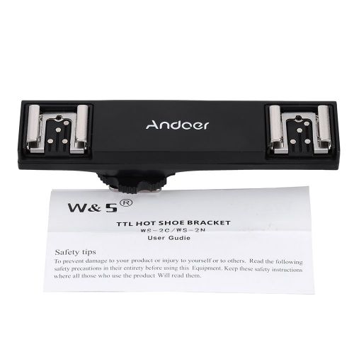  [아마존 핫딜]  [아마존핫딜]Andoer Dual Hot Shoe Flash Bracket Light Splitter Speedlite for Canon 5DIII 7DII 5DR 5p 6D 70D DSLR Camera Camcorder