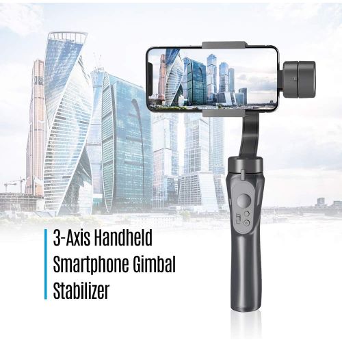  Andoer Gimbal 3-Axis Handheld Stabilizer Built-in Lithium Battery with USB Charging Ways for iPhone Xs Max/Xs/X/8 Plus/8/7/7 Plus Smartphone Samsung Huawei Xiaomi