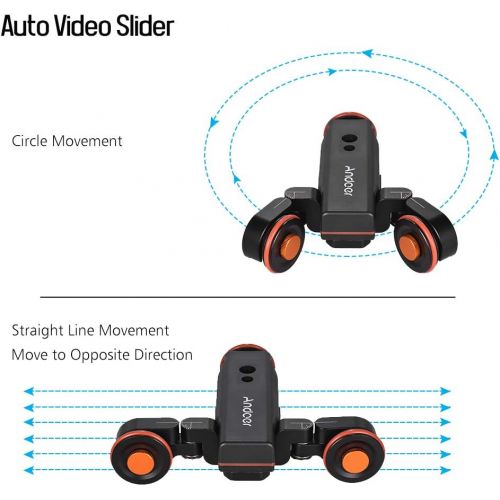  Andoer L4 PRO Motorized Camera Video Dolly with Wireless Remote Control 3 Speed Adjustable Mini Slider Skater Mini Flexible Ballhead Mount Adapter for Canon Nikon Sony DSLR Camera