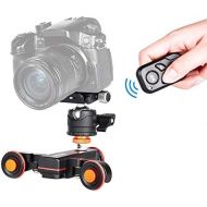 Andoer L4 PRO Motorized Camera Video Dolly 3 Speed Adjustable Autodolly Electric Slider Motorized Pulley Car Cine Dollies with Wireless Remote Control Mini Flexible Ballhead Mount