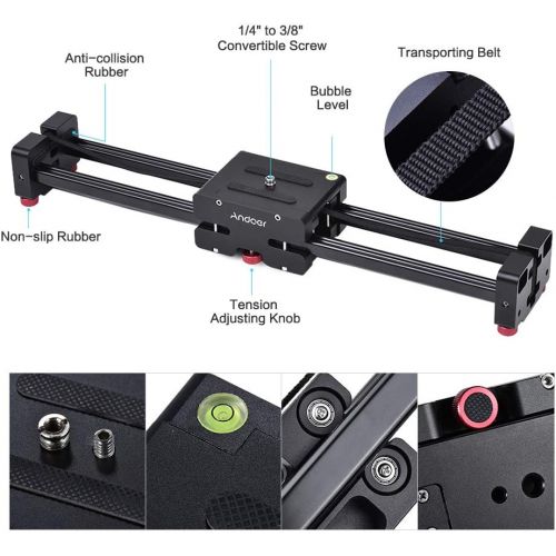  Andoer Camera Slider Retractable Video Slider Dolly Track Rail Stabilizer Aluminum for Canon Nikon Sony DSLR Camcorder FT-52 8kg/17.6Lbs 104cm