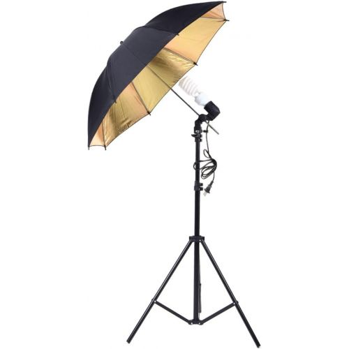  Andoer Photography Umbrella Continuous Light Kit, 6.6ft x 10ft Background Support System, 3pcs Backdrops Screen and 3pcs Umbrellas for Photo, Portrait, Studio Shoot