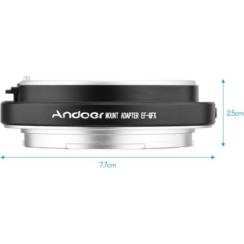  Andoer Camera Lens Adapter Ring Auto Focus Replacement for Canon EF-Mount Lens to FujiFilm GFX-Mount MED-Format Cameras GFX100 GFX50S GFX50R (EF-GFX)