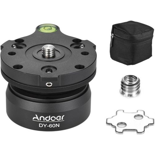  Andoer DY-60N Tripod Leveling Base Leveler Adjusting Plate Aluminum Alloy with Bubble Level Bag for Canon Nikon Sony DSLR Camera