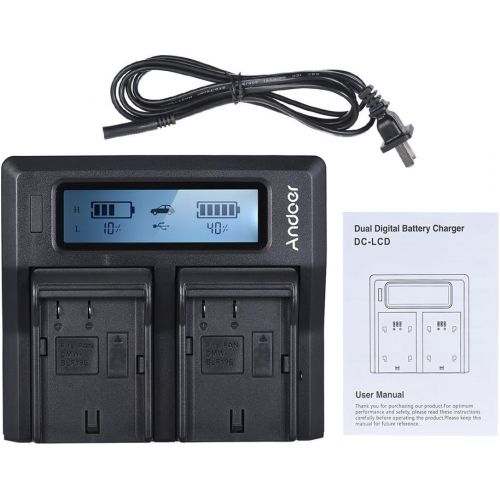  Andoer DMW-BLF19E Dual Channel LCD Camera Battery Charger for Panasonic Lumix DC-GH5 DMC-GH3 DMC-GH3K DMC-GH4 DMC-GH4K