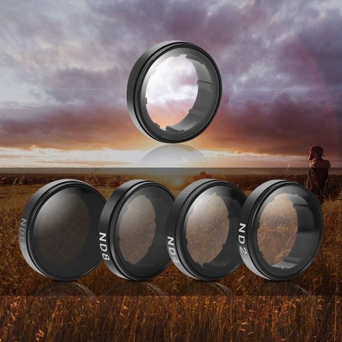  Andoer Round Lens Filters Kit Set(ND2/ND4/ND8/ND16) Protector Protective Glass for GoPro Hero4/3+/3