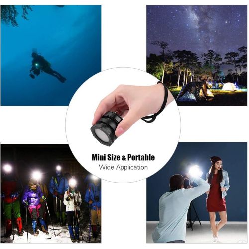  Andoer Dimmable Waterproof Mini LED Video Light Diving Light 5600K Underwater 3meters 120° Wide Beam Angle with Hot-shoe Mount USB Charging Cable for Cameras GoPro 7/6/5 Support Un