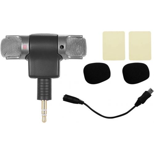  Andoer Andeor External Stereo Mic Microphone with 3.5mm to Mini USB Micro Adapter Cable for GoPro Hero 3 3+ 4 for AEE Sports Action Camera