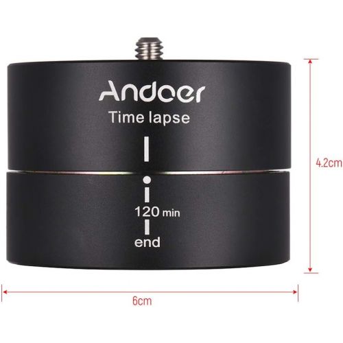  Andoer Time Lapse Tripod Head 120 Minutes 360 Degrees Panning Auto Rotation Panoramic Stabilizer for GoPro Hero6 5 4 3 3+ for Lightweight DSLR ILDC Camera for iPhone Samsung Huawei