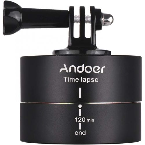  Andoer Time Lapse Tripod Head 120 Minutes 360 Degrees Panning Auto Rotation Panoramic Stabilizer for GoPro Hero6 5 4 3 3+ for Lightweight DSLR ILDC Camera for iPhone Samsung Huawei