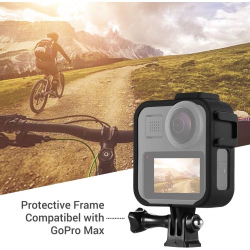  Andoer Action Camera case Camera Plastic Protective Frame Housing Vlog Cage with Dual Cold Shoe Mounts for GoPro Max Sports Camera