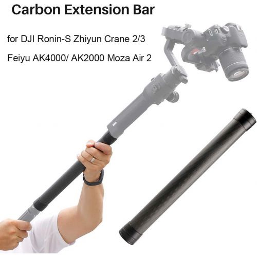  Andoer Professional Stabilizer Extension Pole Stick Rod Monopod Carbon Fiber with 1/4 Inch Screw 35cm Long for DJI Ronin-S Zhiyun Crane 2/3 Feiyu AK4000/ AK2000 Moza Air 2