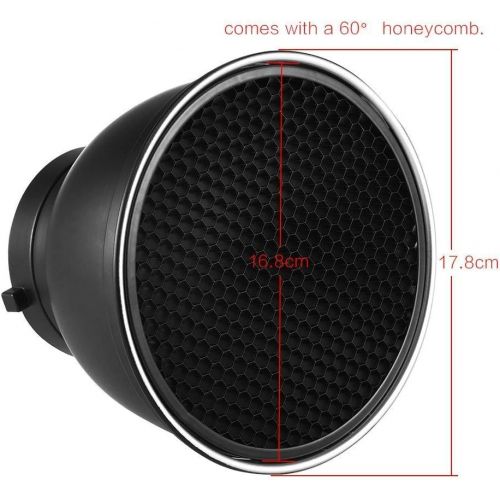  [아마존베스트]Andoer 7 inch Standard Reflector Diffuser Lamp Shade Dish with Honeycomb Grid for Bowens Mount Studio Strobe Flash Light Speedlite