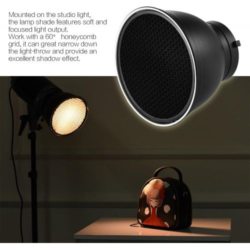  [아마존베스트]Andoer 7 Standard Reflector Diffuser Lamp Shade Dish with 60° Honeycomb Grid for Bowens Mount Studio Strobe Flash Light Speedlite