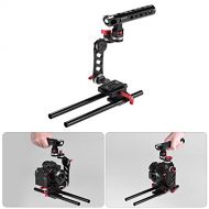 Andoer C-Shape Video Film Making Camera Cage Bracket with Quick Release Plate 15mm Rods for Sony A7 A7R A7II ILDC for Canon Nikon DSLR Camera