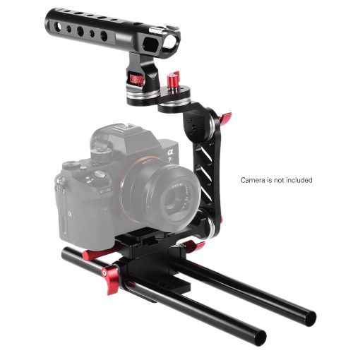  Andoer C-Shape Video Film Making Camera Cage Bracket with Quick Release Plate 15mm Rods for Sony A7 A7R A7II ILDC for Canon Nikon DSLR Camera