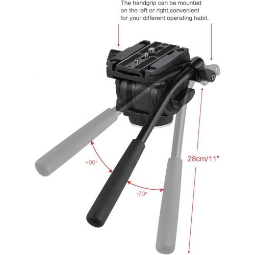  Andoer 152cm5ft Camera Camcorder Tripod with 360° Fluid Damping HeadStable Middle SupportNail Foot Mg-Al Alloy Max. Load 8kg18Lbs with Carry Bag for Canon Nikon Sony DSLR ILDC