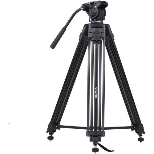  Andoer 152cm5ft Camera Camcorder Tripod with 360° Fluid Damping HeadStable Middle SupportNail Foot Mg-Al Alloy Max. Load 8kg18Lbs with Carry Bag for Canon Nikon Sony DSLR ILDC