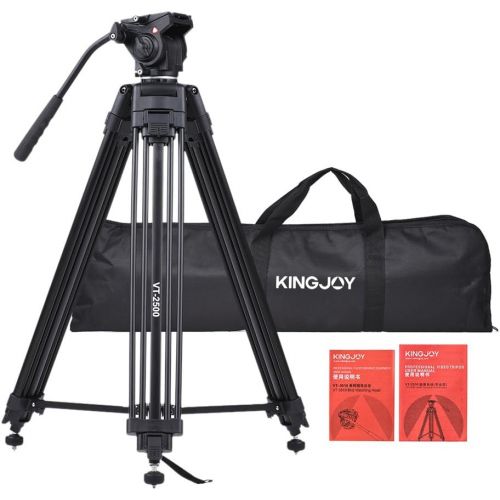  Andoer 152cm5ft Camera Camcorder Tripod with 360° Fluid Damping HeadStable Middle SupportNail Foot Mg-Al Alloy Max. Load 8kg18Lbs with Carry Bag for Canon Nikon Sony DSLR ILDC