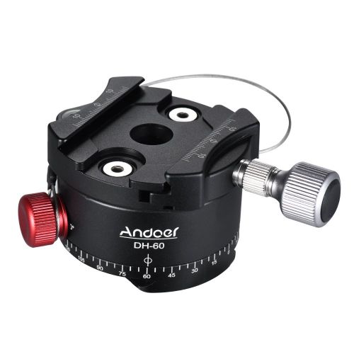  Andoer DH-60 Panoramic Ball Head Indexing Rotator HDR Tripod Head CNC Aluminum Alloy Max. Load 33Lbs for Canon Nikon Sony DSLR Camera