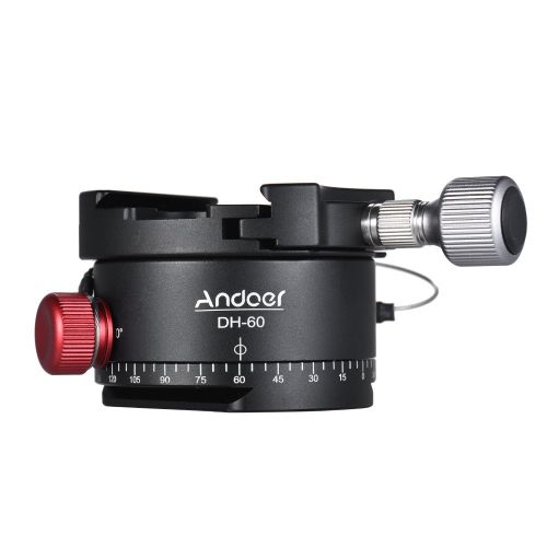  Andoer DH-60 Panoramic Ball Head Indexing Rotator HDR Tripod Head CNC Aluminum Alloy Max. Load 33Lbs for Canon Nikon Sony DSLR Camera