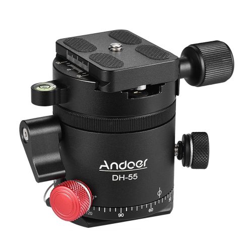  Andoer DH-55 Indexing Rotator HDR Panorama Panoramic Ball Head with 14 Quick Release Plate Bubble Level Bag Aluminum Alloy Max. Load 15kg33Lbs for Camera Tripod