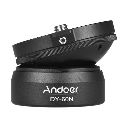  Andoer DY-60N Tripod Leveling Base Leveler Adjusting Plate Aluminum Alloy with Bubble Level Bag for Canon Nikon Sony DSLR Camera