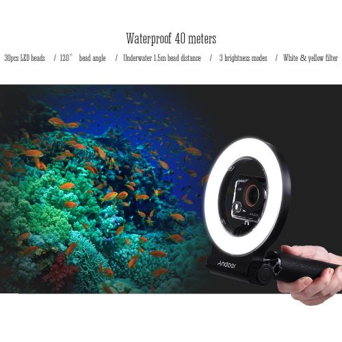  Andoer SL-109 30 LED Waterproof 40m Diving Fill Light 3 Mode for GoPro Hero 6543+3 Yi 4K SJCAM Action Sports