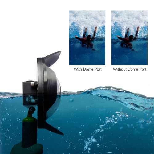  Andoer Shoot 6Inch Diving Dome Port Fisheye Underwater Photography Transparent Wide Angle Lens Cover Shell Housing wFloaty Grip for GoPro Hero43+3