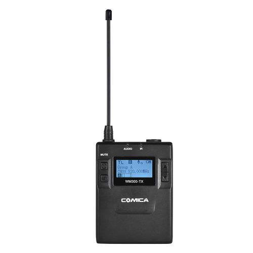  Andoer CoMica CVM-WM300TX UHF 96-Channel Wireless Metal Microphone Transmitter with Lavalier Mic Built-in Lithium Battery 3.7V 2000mAh for DSLR Camera Camcorder