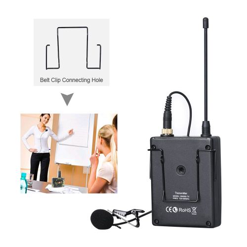  Andoer CoMica CVM-WM300TX UHF 96-Channel Wireless Metal Microphone Transmitter with Lavalier Mic Built-in Lithium Battery 3.7V 2000mAh for DSLR Camera Camcorder