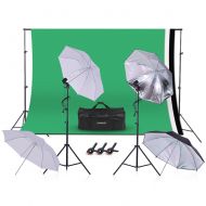 Photography Studio, Andoer Photography Video Studio Photo 45W 5500K Bulb Studio Lighting Kit Umbrella with 5.2 x 9.8ft Backdrop Support System for Figure Portrait Product Video Sho