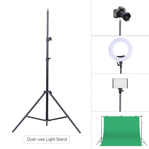  Photography Studio, Andoer Photography Video Studio Photo 45W 5500K Bulb Studio Lighting Kit Umbrella with 5.2 x 9.8ft Backdrop Support System for Figure Portrait Product Video Sho
