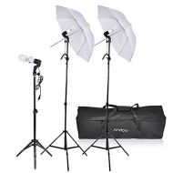 Andoer Photography Video Portrait Studio Soft Umbrella Continuous Triple Lighting Kit Photo light stand with Carrying Case