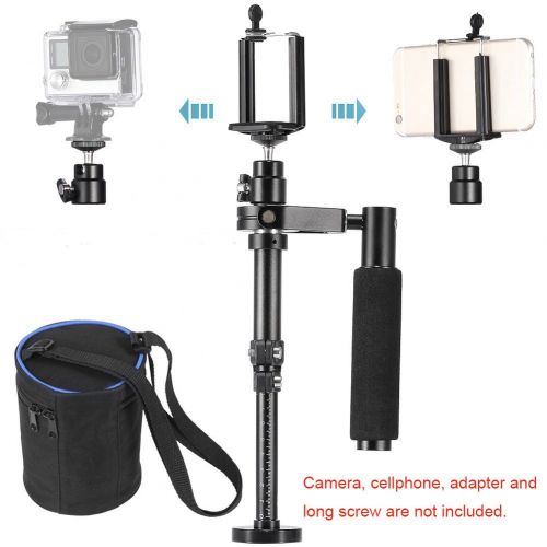  Andoer Handheld Portable Video Shooting Smartphone Stabilizer Adjustable Length with Cellphone Clip Carry Bag for SJCAM Gopro Action Camera iPhone Samsung Smartphone